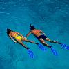 Snorkelng in the warm water.